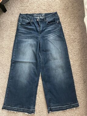 Seven7 Women's Wide Leg Jeans in Medium Dark Blue Wash